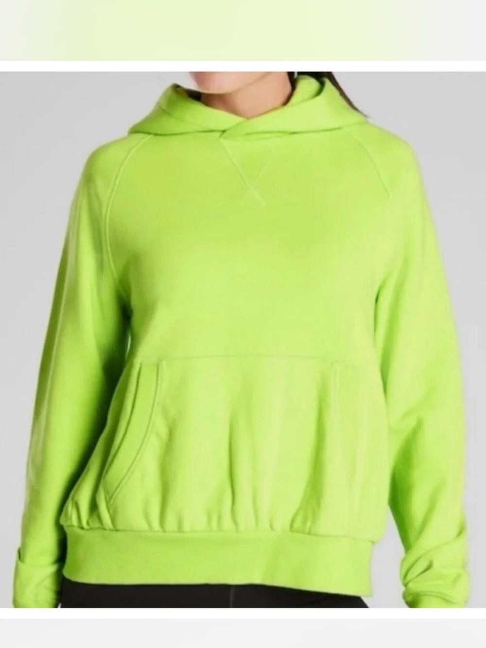 Athleta Split Back Hoodie in Moonrise (Lime Green)